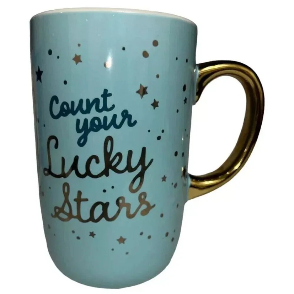 Jumbo Mug Modern Expressions Coffee Tea 20.6 oz Gift Count Your Lucky Stars New